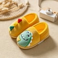thumbnail image 2 of enyan Toddler Boys Slippers Baby Girl's Premium Soft Plush Slippers Cartoon Warm Winter House Shoes Yellow,Size 3, 2 of 7