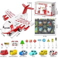 thumbnail image 6 of Airplane Toy,Transport Cargo Airplane Toys Music and Airplane Car Toy Play Set, with Vehicle Car Toy 1 Map 1 Barricade for 3+ Red, 6 of 7