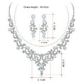 thumbnail image 7 of Ayyufe Fashion Alloy Rhinestone Pearl Necklace Earrings Women Bride Set, 7 of 7
