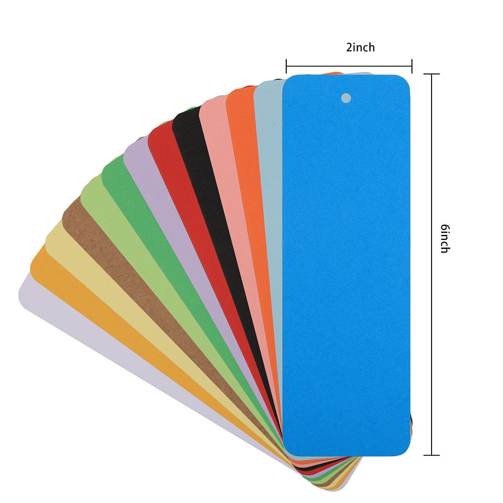 1set Blank Bookmark Making Kit Including Kraft Paper Rectangle Card Polyester Tassel Decorations Mixed color 260pcs/set