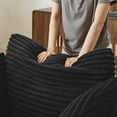 thumbnail image 4 of MAYEERTY Oversized Corduroy Chaise Lounge Sofa, Modern Couch with Spring Cushion for Apartment, 45*65*36"Black, 4 of 9