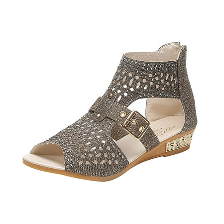 Fesfesfes Slandals for Women Summer Wedge Sandals Fish Mouth Pumps Sexy Hollow Out Shoes