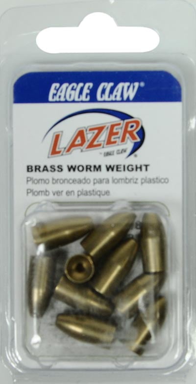 100 Eagle Claw LEAD Worm / Bullet Weights 1/8oz 1/8oz Bulk pack of 100 - 