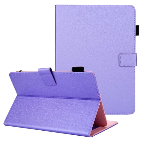 Allytech 10 Inch Universal Tablet Case, PU Leather Folio Stand Protective Cover for All 9.5-10.5 Tablet, Galaxy Tab E 9.6 T560, RCA Voyager, Alcatel, Samsung, Lenovo, LG, MediaPad, Purple