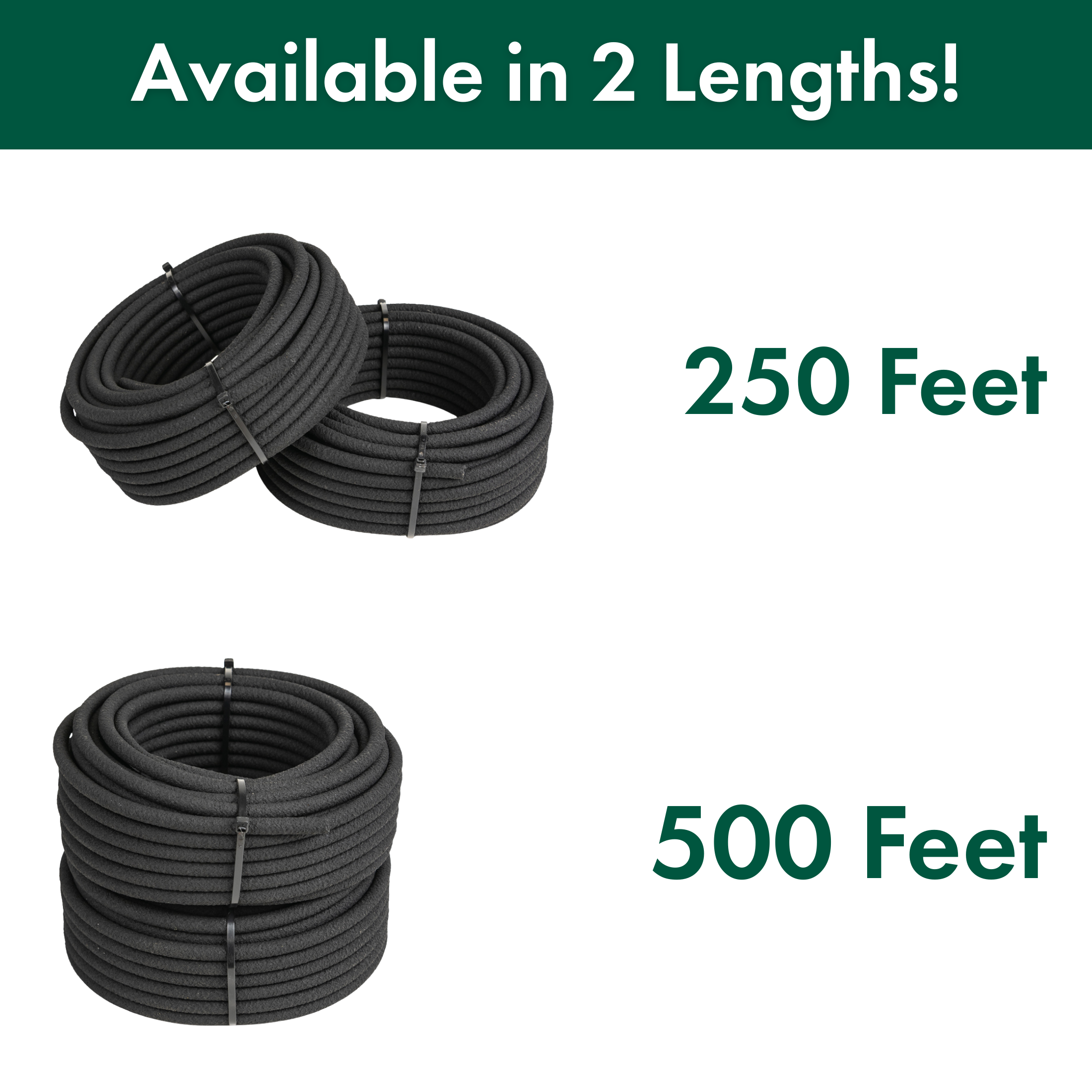 Eaton Brothers Bulk Soaker Hose, 250 ft, 1/4" Inner Diameter, No-End Flexible Drip Watering Line for Gardens and Raised Beds