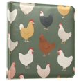 thumbnail image 2 of PU Leather Photo Album with Self-Adhesive Pages Scrapbook DIY Picture Holds 20+ Sheets Cute Colorful Chickens Pattern, 2 of 9