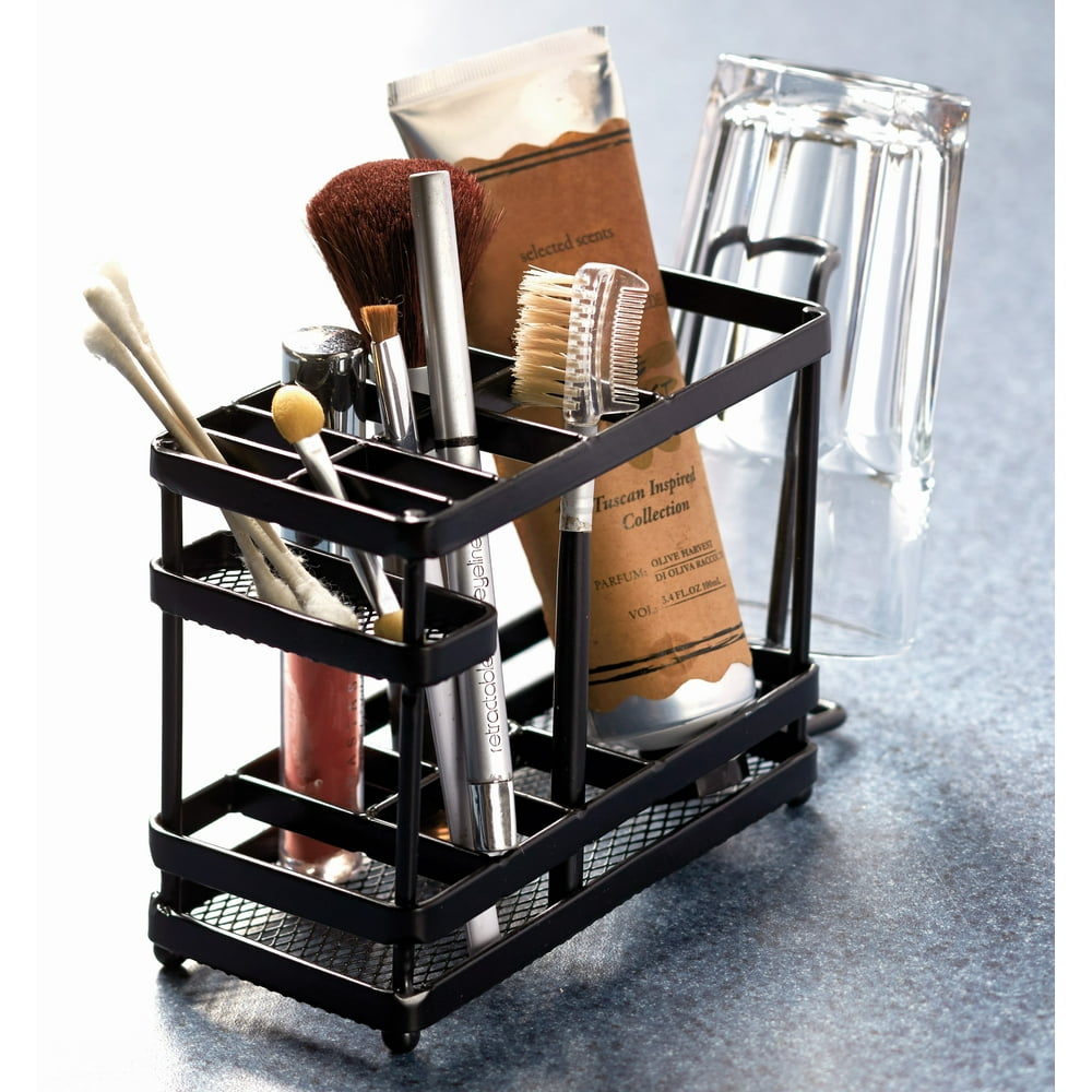Metal Bathroom Countertop Organizer and Storage Tray - Black - Walmart