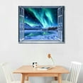 thumbnail image 2 of Acheng Northern Lights Wall Art Aurora Borealis Pictures Wall Decor Snow Mountain Landscape Paintings Blue Night Sky Scenery Canvas Window Frames Nature Artwork Modern Home Decor, 2 of 6