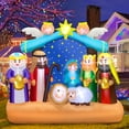 thumbnail image 1 of Belén inflable navideño Mukum de 2,1 m con luces LED, 1 of 7