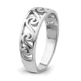 thumbnail image 6 of Sterling Silver Rhodium-plated Cut-Out Polished Wave Band Ring, 6 of 6