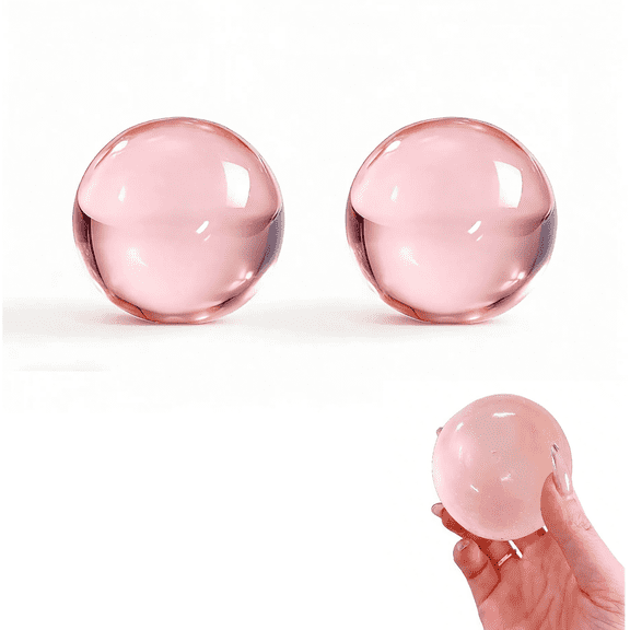 Handmade Coconut Oil Stress Ball For Adults Slow Rising Squeeze Ball Ultra Soft Non Sticky Sensory Fidget Portable Desk Stress Reliever (Pink) 2Pcs