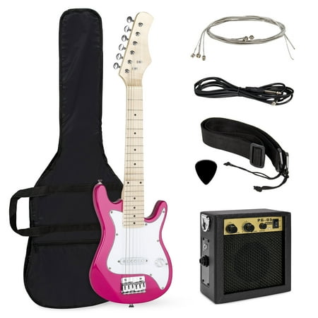 Electric Guitar Beginner Kits - Best Choice Products 30in Kids 6-String Electric Guitar Beginner Starter Kit w/ 5W Amplifier, Strap, Case, Strings, Picks - Pink