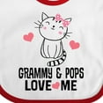 thumbnail image 4 of Inktastic Grammy and Pops Granddaughter Cat Girls Baby Bib, 4 of 4