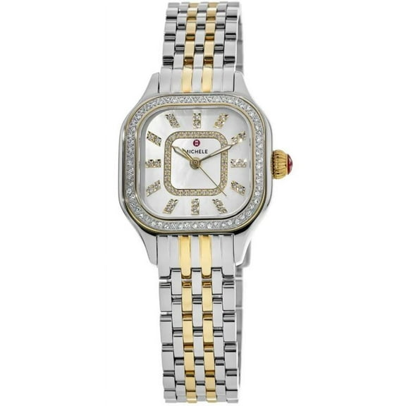 Michele Meggie Diamond Mother of Pearl Dial Two Tone Bracelet Women's Watch MWW33B000002