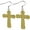 Brown, variant on Fashion Alloy Multicolor CZ Religious Cross Drop Dangle Earrings