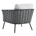 thumbnail image 6 of Lounge Sectional Sofa Chair Table Set, White, Aluminum, Metal, Fabric, Modern Contemporary, Outdoor Patio Balcony Cafe Bistro Garden Furniture Hotel Hospitality, 6 of 10