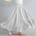 thumbnail image 4 of Women Maxi Flowing Skirt Big Hem Skirt Boho High Rise Elastic Waist A-Line Swing Lightweight Long Flowy Skirt Breathable Summer Skirt for Dance Performance Beach Travel,, 4 of 6