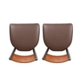 thumbnail image 6 of Linon Ervin Metal Side Chair, Set of 2, Meadium Oak Finish with Brown Faux Leather, 6 of 9