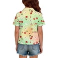 thumbnail image 6 of Hearthz Girls Polo Uniform Shirt Cherry Floral Printed Short Sleeve Boys' Tops, Tees & Shirts Lapel Collar Back To School Clothes for Teen Girls School Uniform 5-6Y, 6 of 7