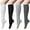 C-Multicolored, variant on Loritta 4 Pairs Womens Knee High Socks, Casual Solid Knit Knee Thigh High Stockings, Black