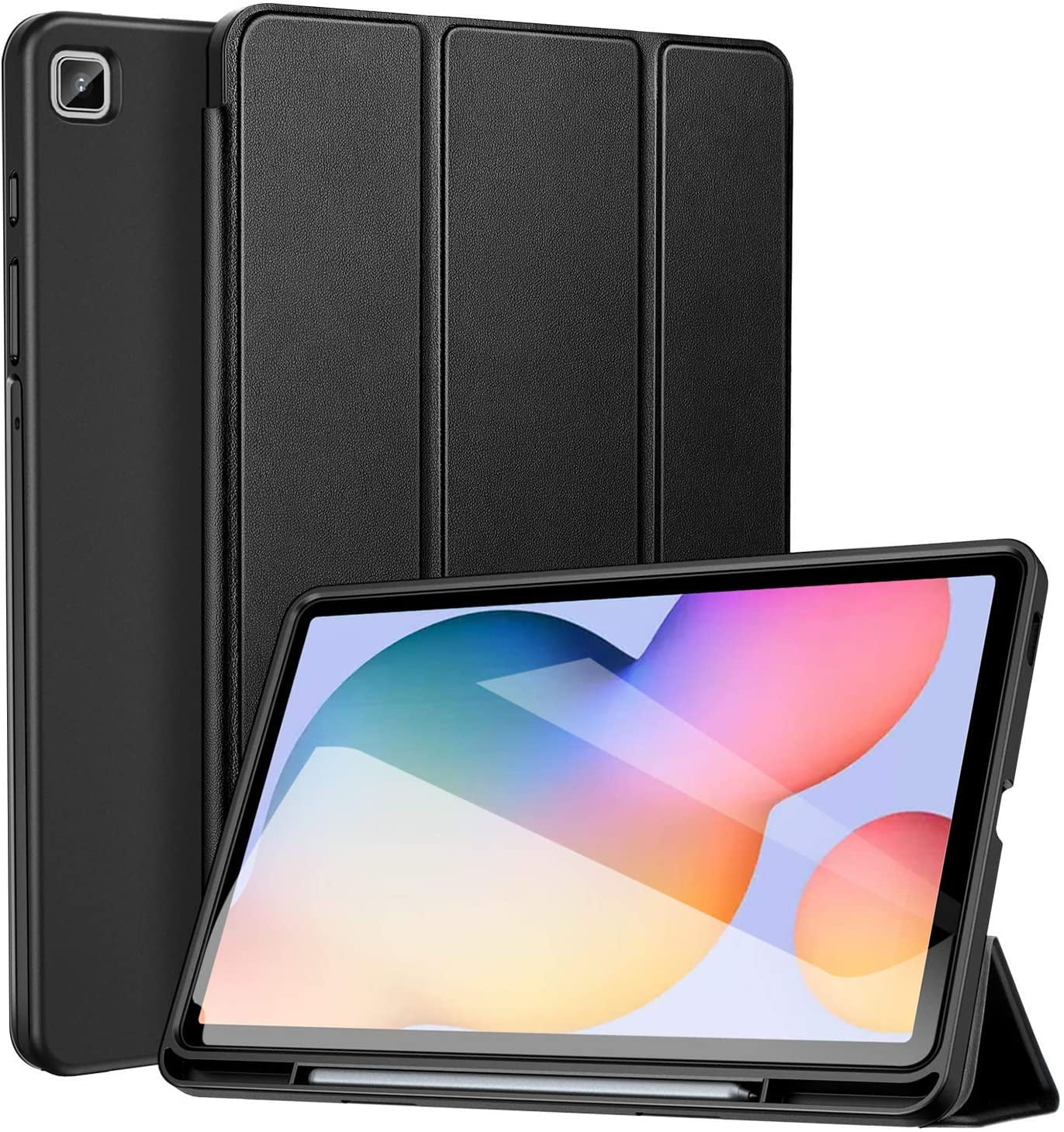 Slim Fit PU Cuir Coque Case Cover ave Fonction Sommeil/Réveil Automatique pour Samsung Galaxy Tab A Tablette 9,7 SM-T550 Noir Fintie Samsung Galaxy Tab A 9.7 Étui Housse T555
