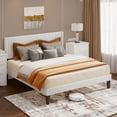 thumbnail image 5 of Full Size Bed Frame with Wingback Headboard and Under Bed Storage, 850lbs, White, 5 of 8