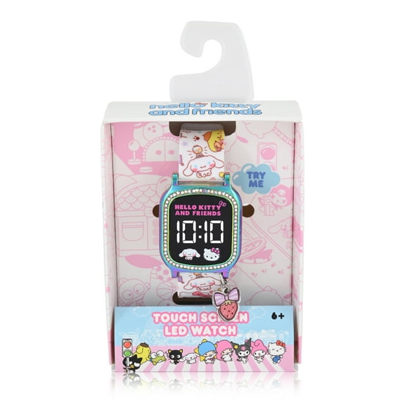 Hello Kitty and Friends Unisex Child Lavender LCD Watch with Charm, HKF4022WM
