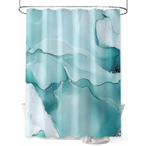 Shower Curtain Turquoise Marble Shower Curtains for Bathroom, Waterproof Polyester Shower Curtain Set with Hooks, Standard Size 72" x 72" Modern Abstract Art