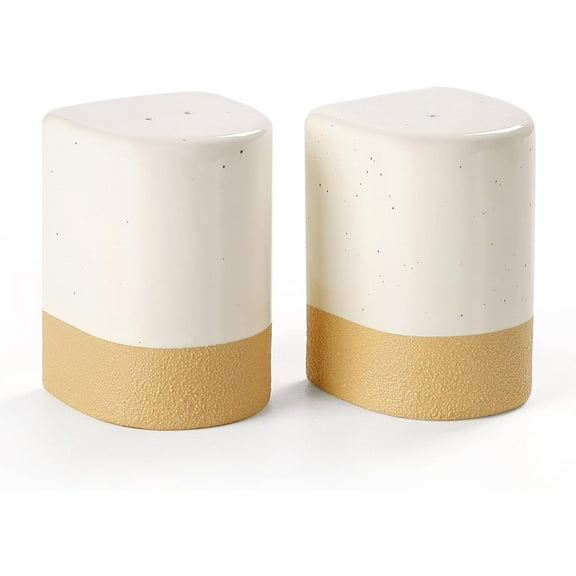 Salt and Pepper Shakers, Ceramic Salt Shaker set of 2, Cute Farmhouse Kitchen Decor Salt and Pepper Shaker, Salt Pepper Container Set for Wedding Registry Ideas Gift,