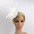 thumbnail image 3 of Jiaroswwei Cocktail Tea Party Women Headwear Fascinators Hat Feather Floral Mesh Hair Clip, 3 of 8