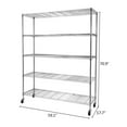 thumbnail image 5 of Zimtown 5-Shelf Storage Rack, Adjustable NSF Wire Shelves with Wheels for Garage Storage Organizer Chrome, 59''L x 18''W x 71''H, 2500 lbs Capacity, 5 of 9
