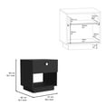 thumbnail image 3 of HomeRoots 20 in. One Drawer Faux Wood Nightstand, Black, 3 of 7