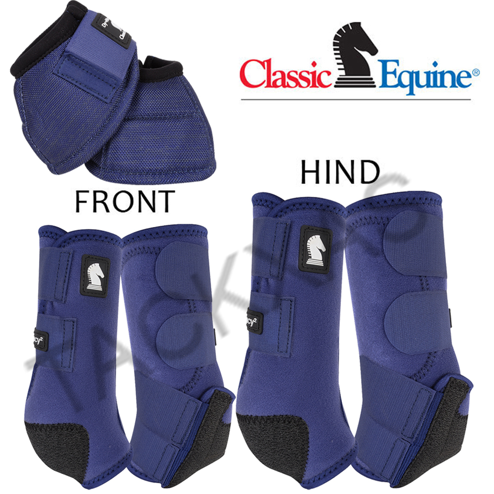 Classic Equine Horse Front Hind Bell Boots Pair 6 Pack Navy Walmart