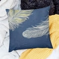 thumbnail image 2 of BANET Modern Minimalist Feather Print Pillowcase Suitable for Living Room Decoration Square Sofa Cushion Cover, Bedroom Bed Pillow Cover. White, 2 of 5