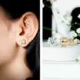 thumbnail image 3 of Rosec Jewels Round Shape Moissanite Solitaire Stud Earrings for Women - 8 mm, 18K Yellow Gold, 3 of 8