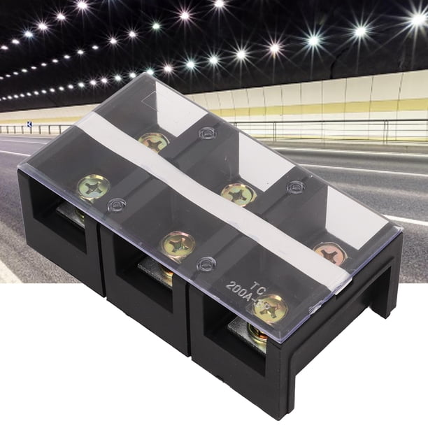 Bloque Terminal, 200a 600V contactos en espesor en espesas Engrosado Franja Terminal de Alambre Cablado Con Cubierta de PC para Su Distribución de Energía