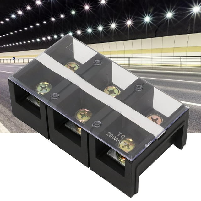 Bloque Terminal, 200a 600V contactos en espesor en espesas Engrosado Franja Terminal de Alambre Cablado Con Cubierta de PC para Su Distribución de Energía