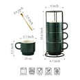 thumbnail image 2 of Juego de tazas de café LYEOBOH de porcelana de 385 ml con soporte y cucharas, 2 of 9