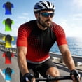 thumbnail image 2 of Yuanlook Men's Basic Swirl Streak Zip Collar Short Sleeve Cycling Top, Soft Quick Dry Athletic Jersey for All Day Outdoor Cycling Activity S-5XL, 2 of 5