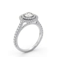 thumbnail image 2 of Ethan Jewel 1.4 Ct Round Cut Moissanite - 14K White Gold Plated Wedding Anniversary Rings - Engagement Wedding Halo Rings For Women's - Halo Solitaire with Accent Engagement Rings, 2 of 4