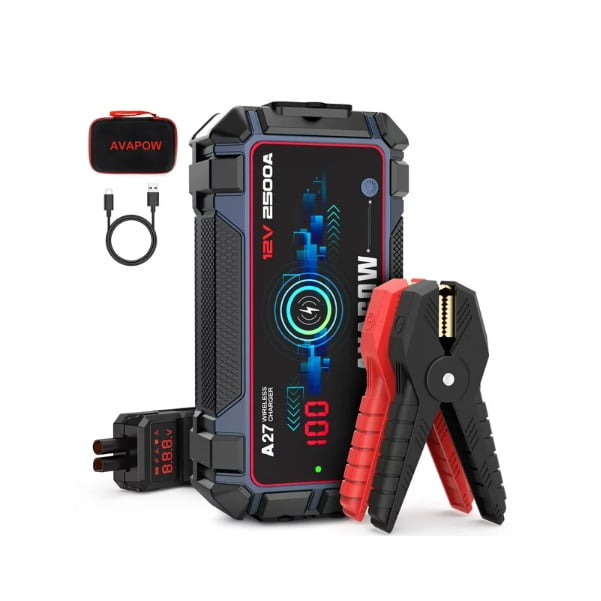 AVAPOW A27 Car Battery Jump Starter 2500A Peak, Portable Jumpstart