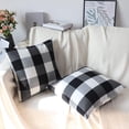 thumbnail image 2 of Buffalo Check Plaid Pillow Covers Farmhouse 16 x 16 Throw Pillow Covers Decorative Outdoor Throw Pillows for Couch Sofa Bed Christmas Home Decor Pack of 2 Black and White, 2 of 6