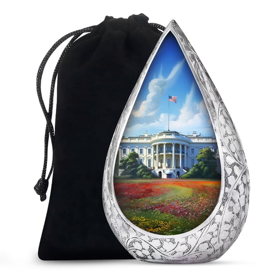JAGSHASHI White House - Classic Urns - Large Burial Urn - Memorial Urns For Human Ashes - Urn Decorations - Adult Cremation Urns - Burial Urns For Ashes Large - 10 Inch - Large