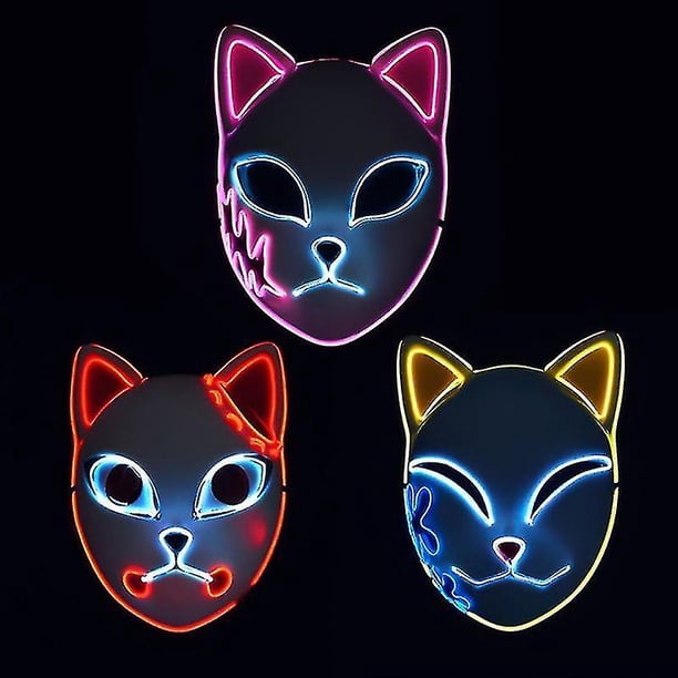 Demon Slayer Kimetsu Led Mask Props Sabito Christmas Party Máscaras ligeras para adultos