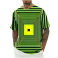 thumbnail image 3 of Jinhomg Mens 2025 Fashion T Shirts Novelty Funny 3D Geometric Print Tees Big and Tall Comfy Short Sleeve Crew Neck Tops Lightweight Spring Summer Pullovers 2025 Saving Green L, 3 of 5