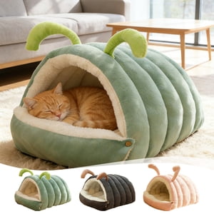 Sentmoon Lit de chien moyen Maison Chats Hiver chaud Pussy et lits de chien Pussy Lits semi-enfermés Lits pour animaux de compagnie amovibles et lavables Intérieur pliable Lit de pussy doux