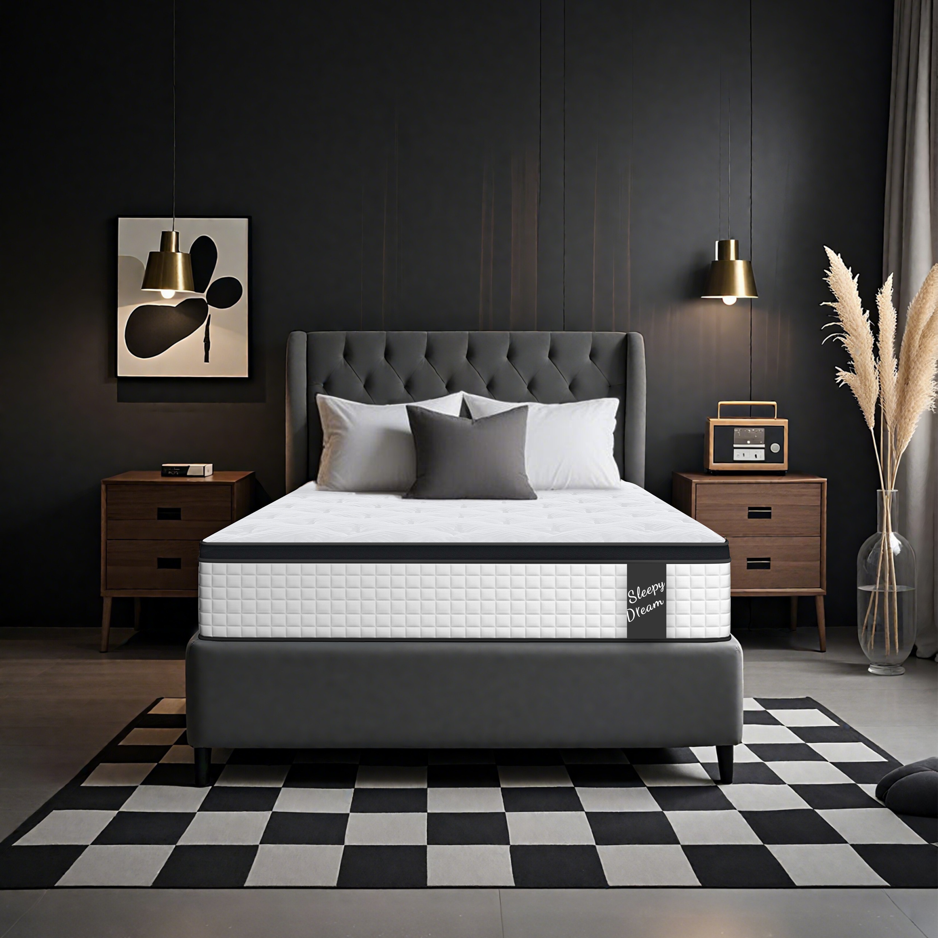 HSUNNS 12" Twin Size Hybrid Memory Foam Mattress with Breathable Fabric Cover, 7-Zoned Cool Memory Foam Mattress for Sleep Support and Pressure Relief, Medium Firm Twin Mattress
