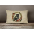 thumbnail image 4 of Pug Christmas Flowers Throw Pillow 12 in x 16 in, 4 of 4