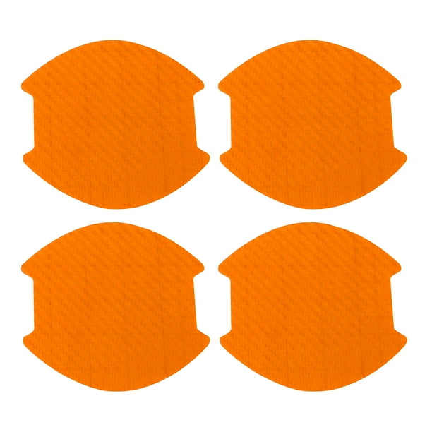 Calcomanía de copa para manija de puerta de auto 3D universal Unique Bargains, anti-rasguños, naranja, 4 piezas 99x100mm