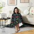 thumbnail image 4 of Wearable Blanket,Neon Controllers Games Icons Black Pattern Hooded Wearable Sherpa Blanket for Adults & Teens,Winter Poncho Shawl Wrap Cape Thick Warm,50"x60", 4 of 5